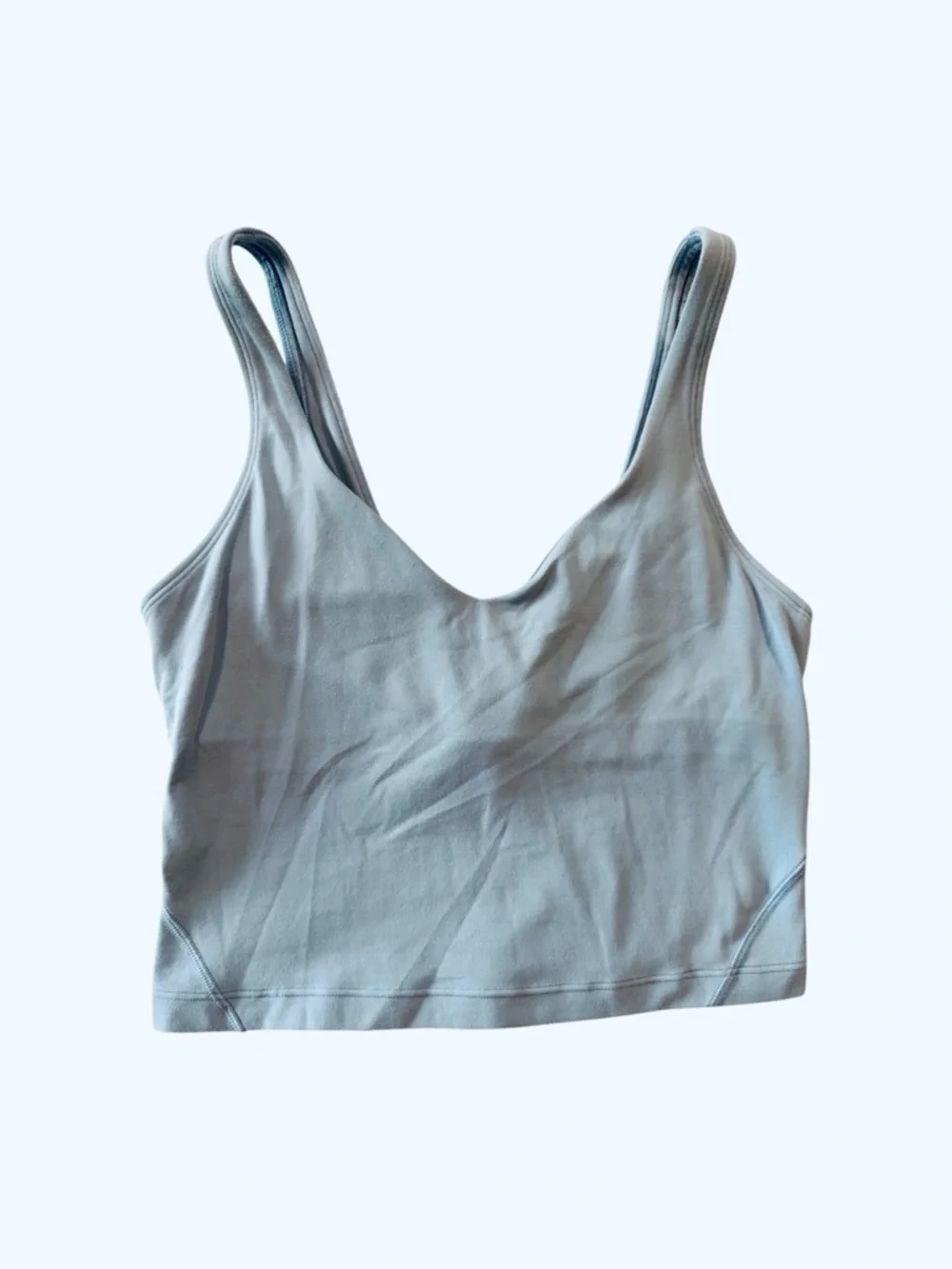Lululemon Sports Bra Crop Tank Grey Sage/Light Blue Size 4